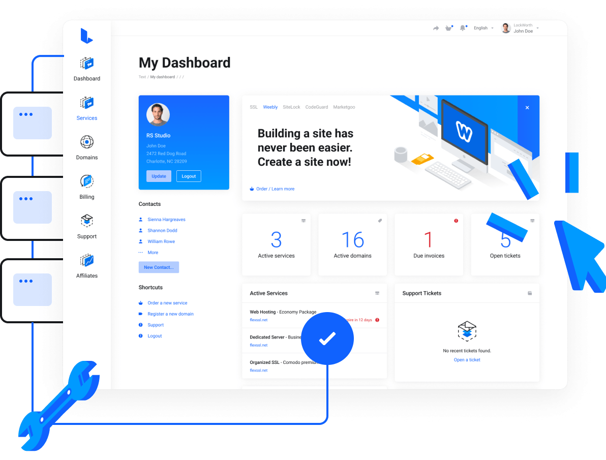 Cyber Security - User-friendly control panel to manage all your services